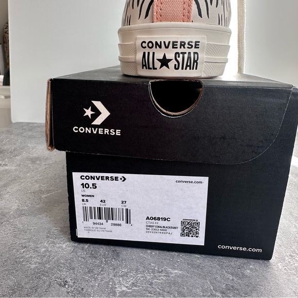 Converse Tiger Hi-Tops EUR 42 Women’s 10.5 NIB New Sneakers Pink Coral - Picture 7 of 12